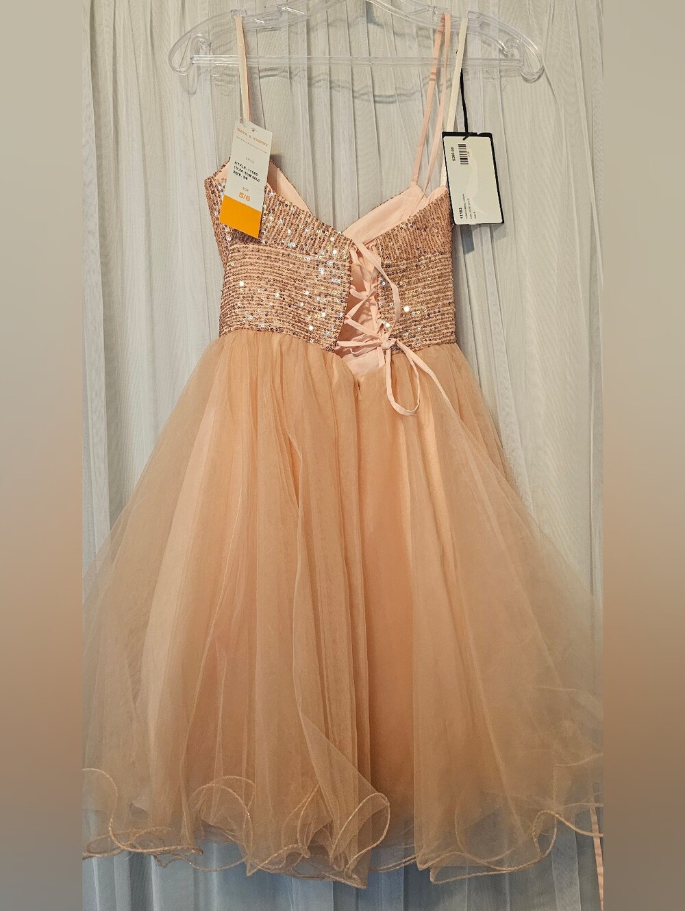 Dave & Johnny 11183 Blush Pink A-Line Party Dress Size 5/6 - Picture 5 of 6